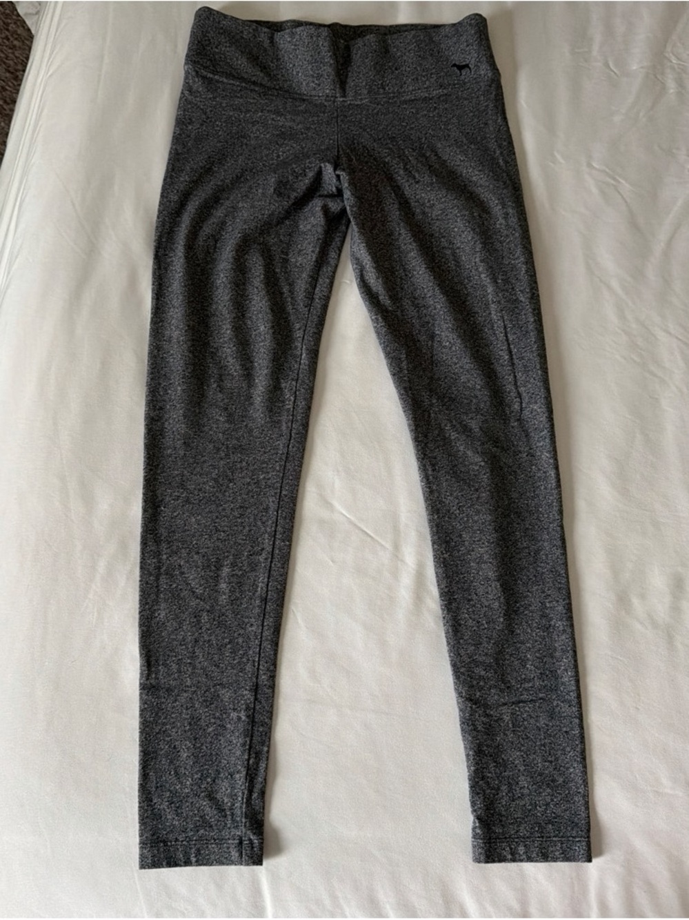 Gray Yoga Leggings with Subtle Logo